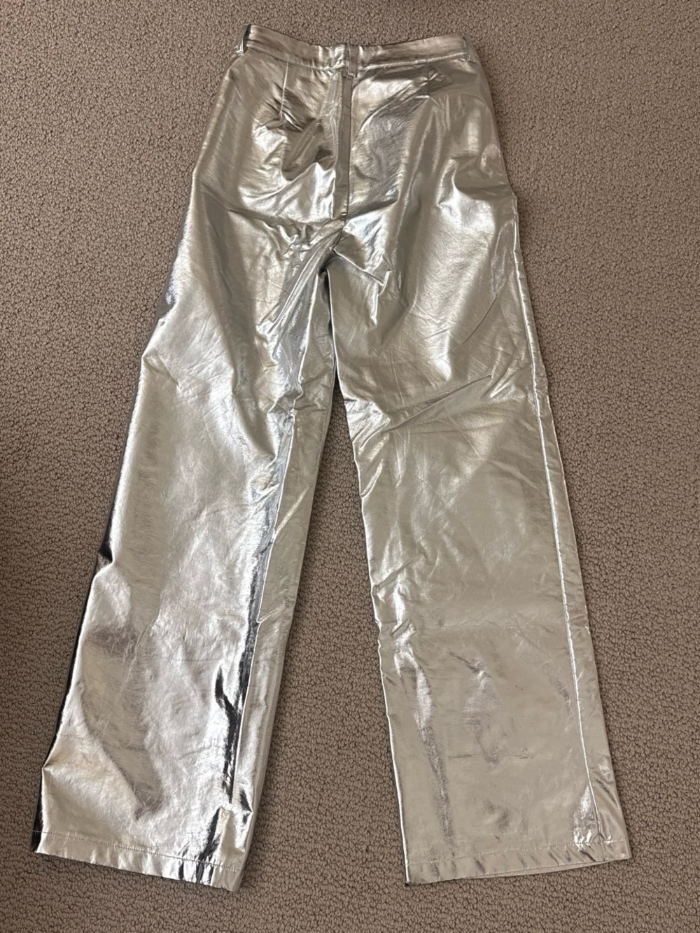 Kids Silver Metallic Wide-Leg Pants